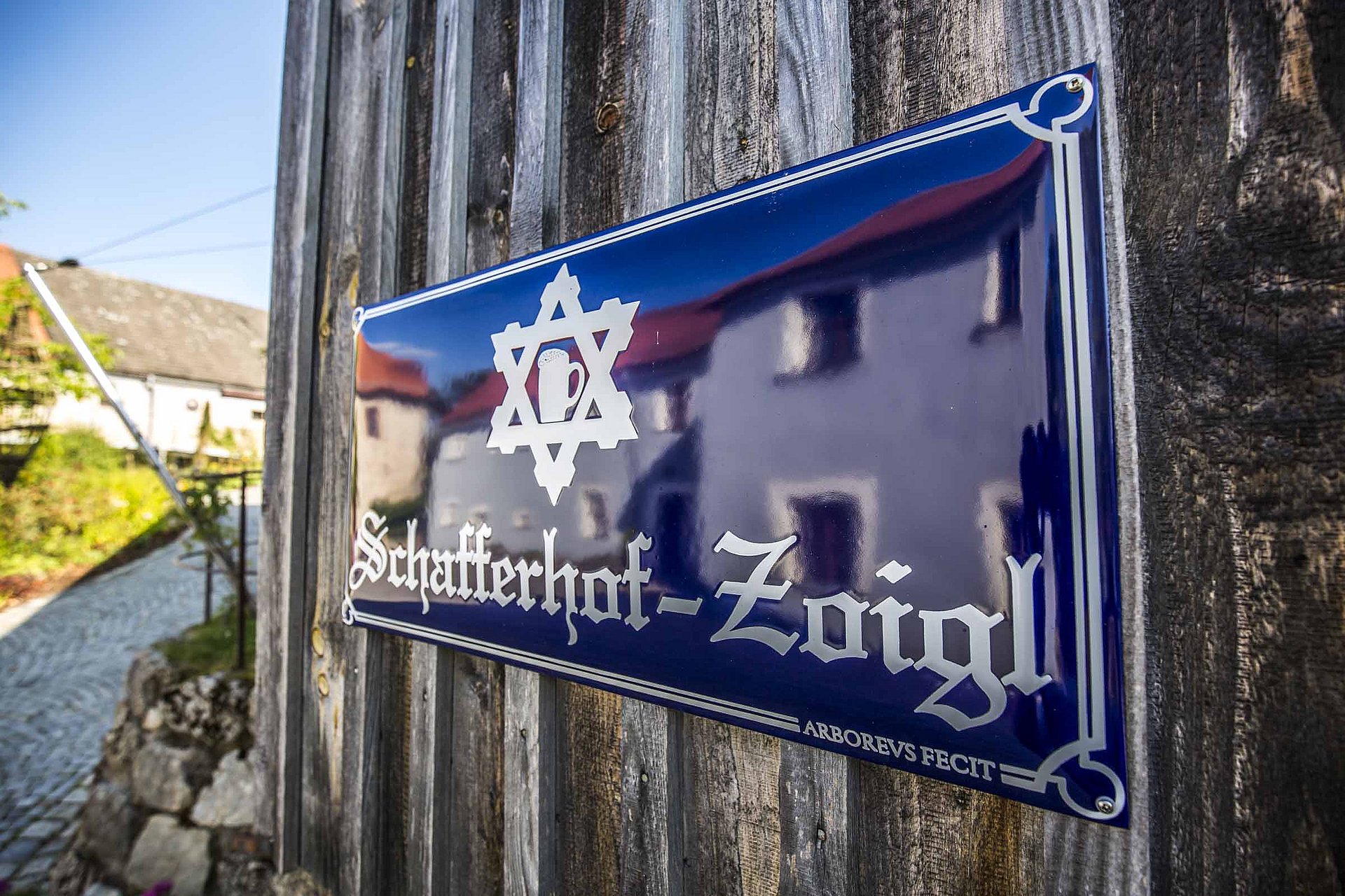 Schild Schafferhof-Zoigl