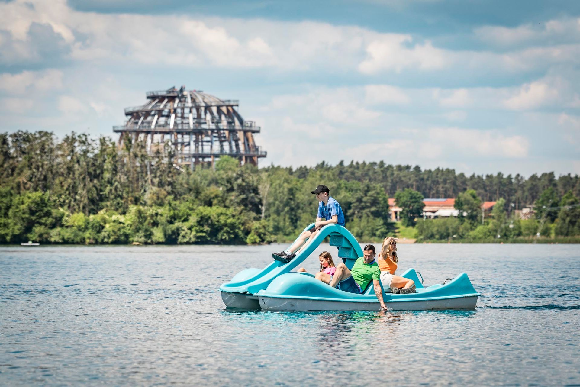 Tretbootfahren am Steinberger See