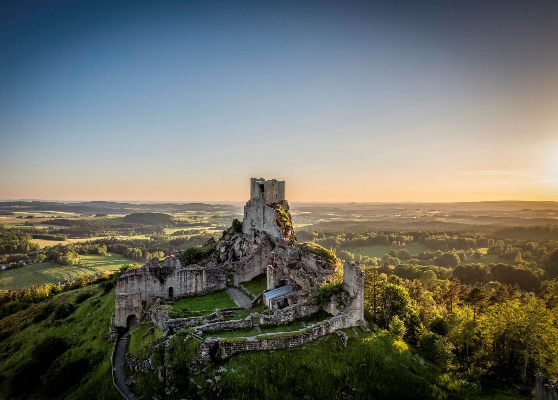 Blick auf die Burgruine Flossenbürg