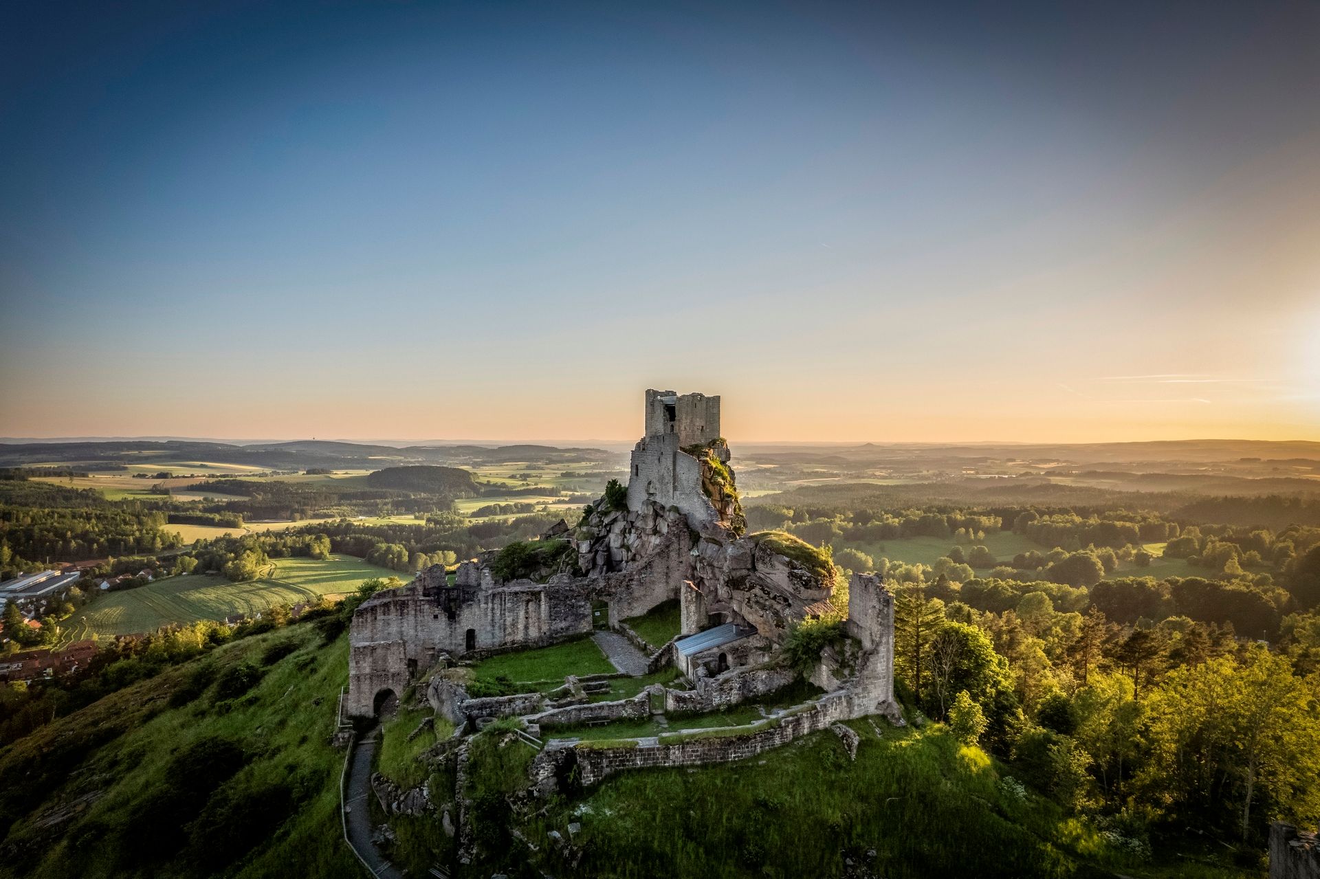 Blick auf die Burgruine Flossenbürg
